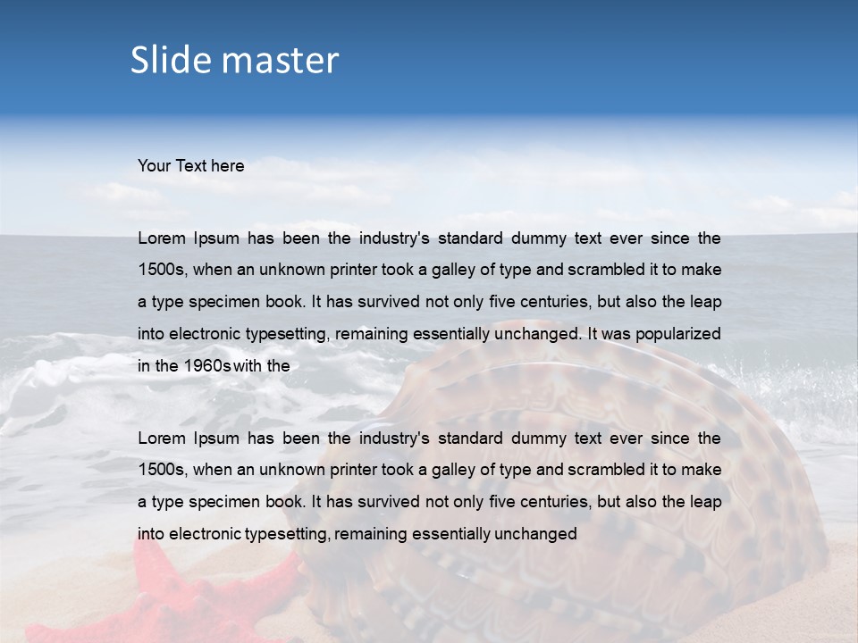 Sunny Seashell Horizon PowerPoint Template