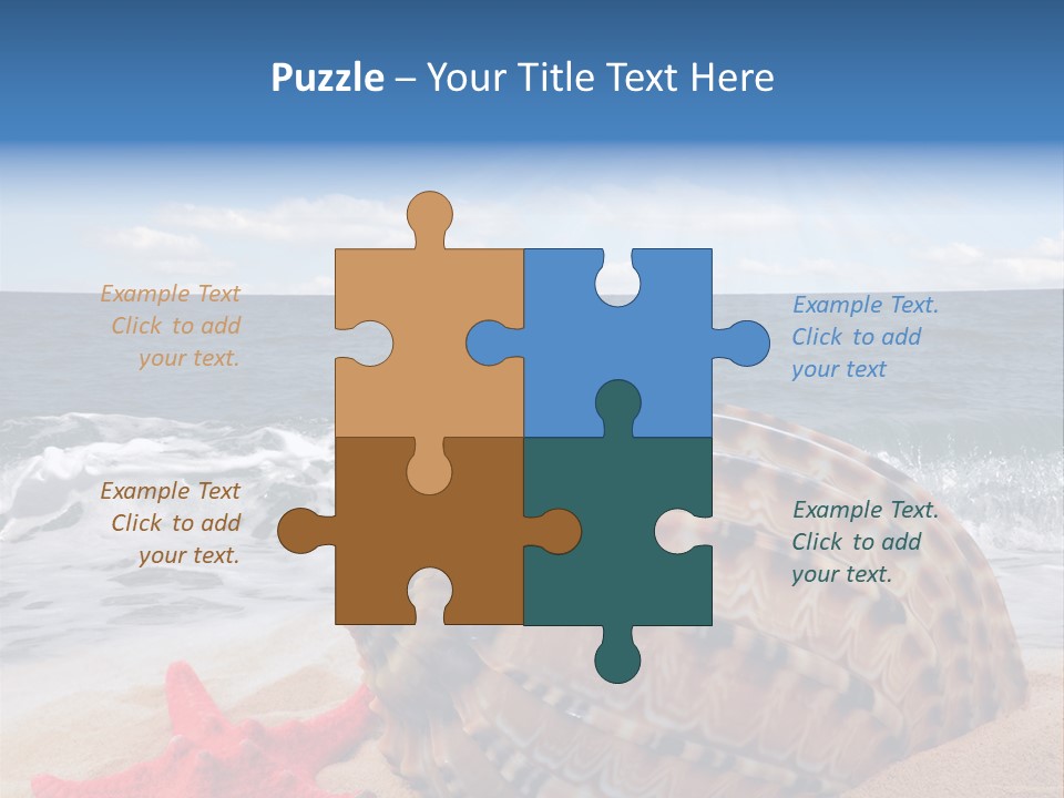 Sunny Seashell Horizon PowerPoint Template