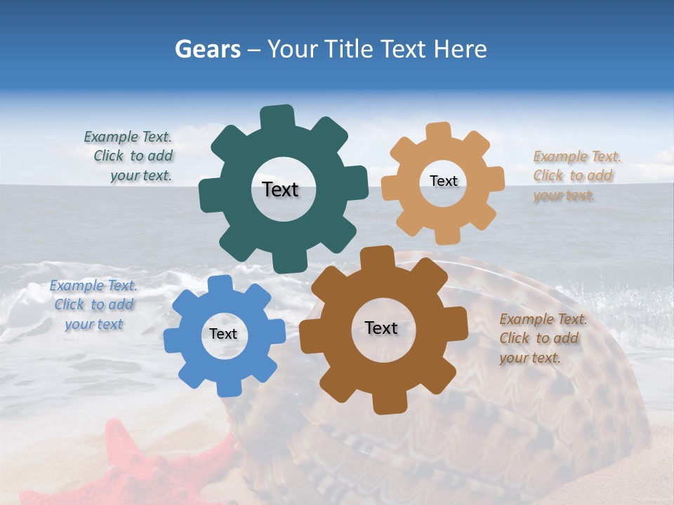 Sunny Seashell Horizon PowerPoint Template