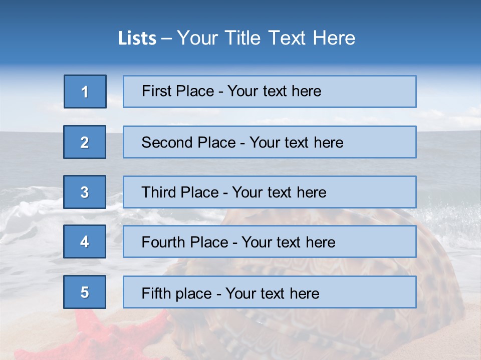Sunny Seashell Horizon PowerPoint Template