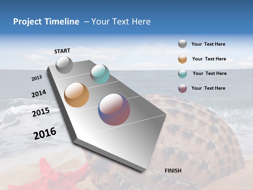 Sunny Seashell Horizon PowerPoint Template