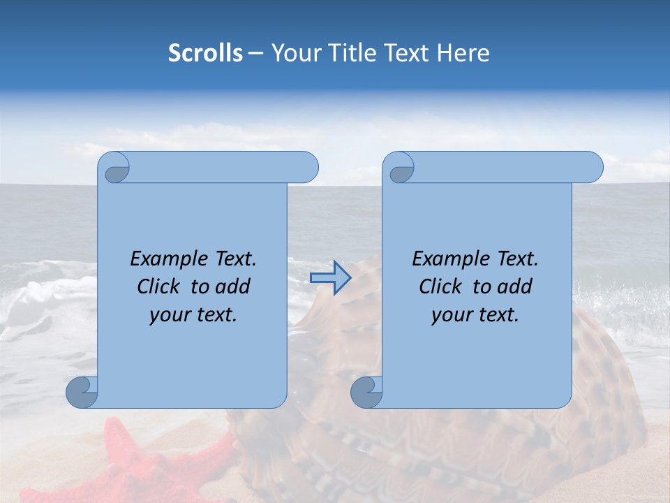 Sunny Seashell Horizon PowerPoint Template