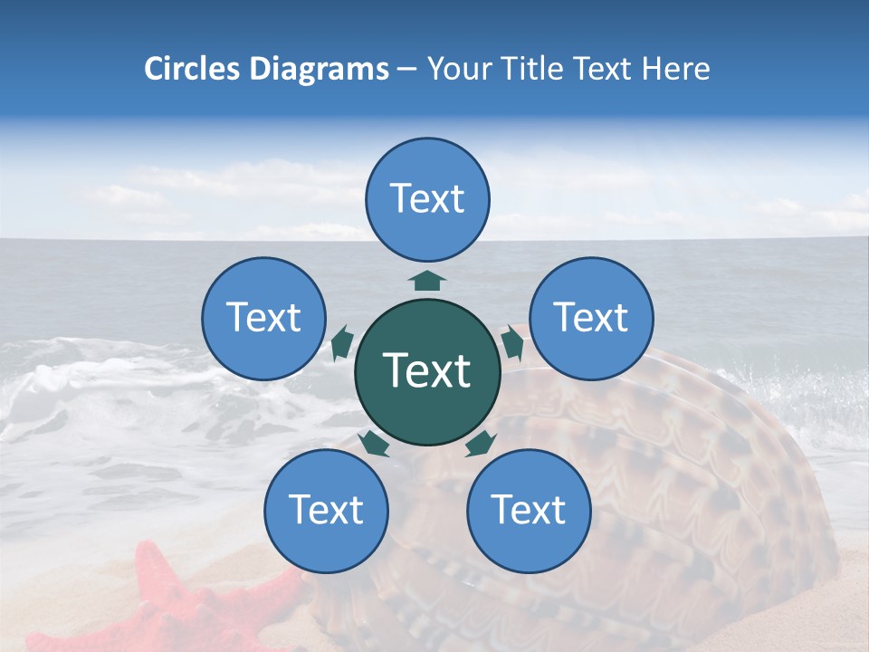 Sunny Seashell Horizon PowerPoint Template