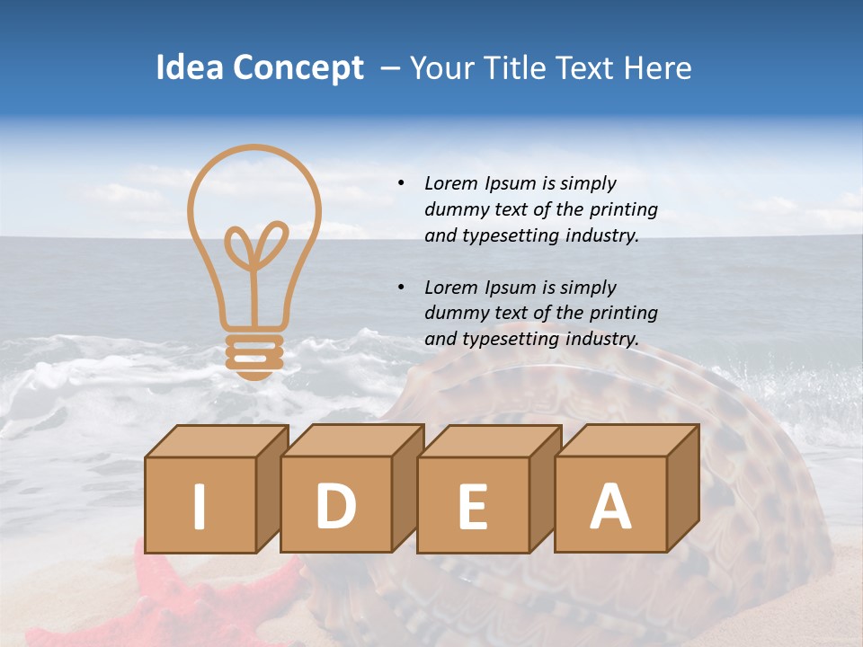 Sunny Seashell Horizon PowerPoint Template