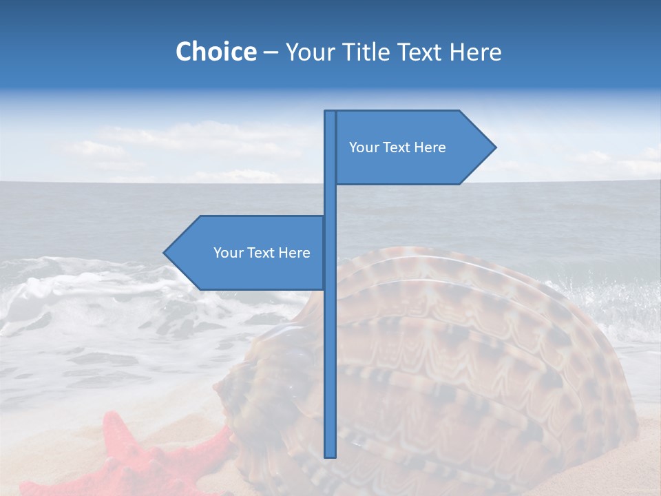 Sunny Seashell Horizon PowerPoint Template