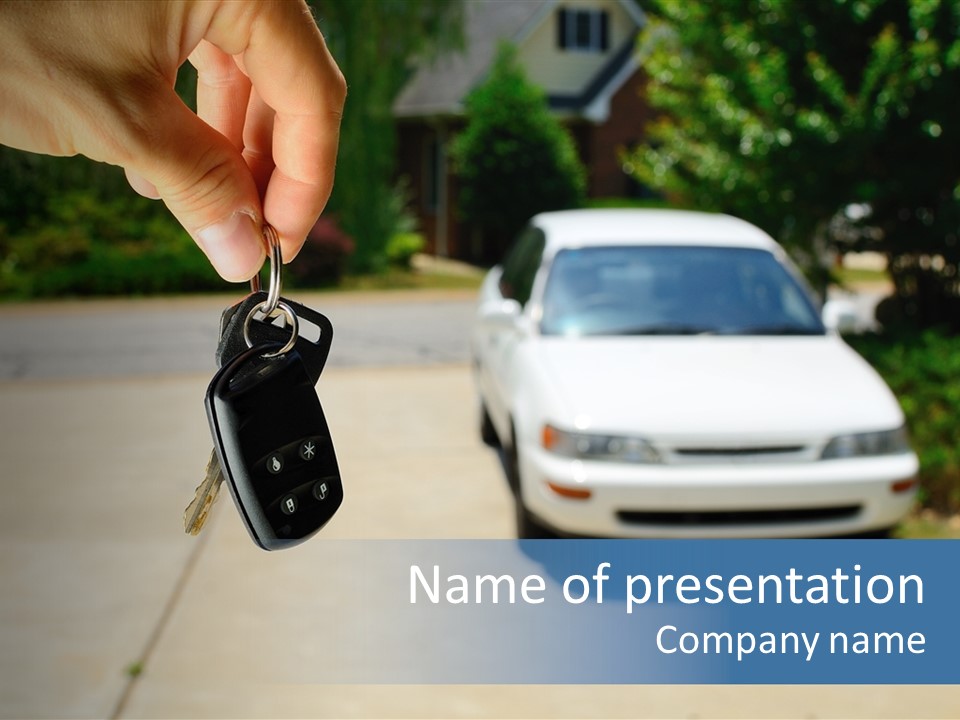 Sedan Keys Remote Control PowerPoint Template