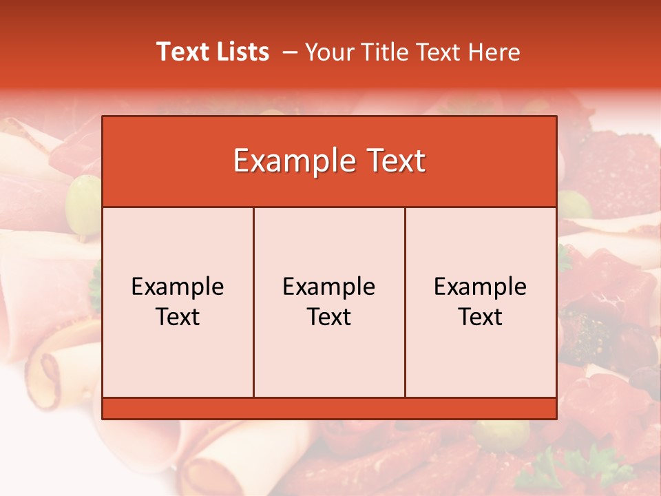 Kalt Aufschnitt Appetizer PowerPoint Template
