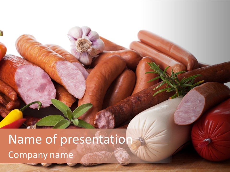 Sausage Mortadella Vielfalt PowerPoint Template