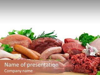 Smoked Portion Group Of Objects PowerPoint Template