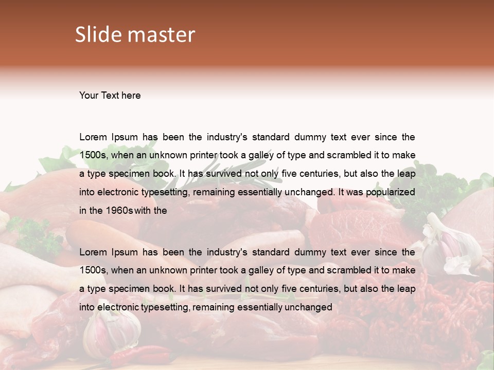 Smoked Portion Group Of Objects PowerPoint Template