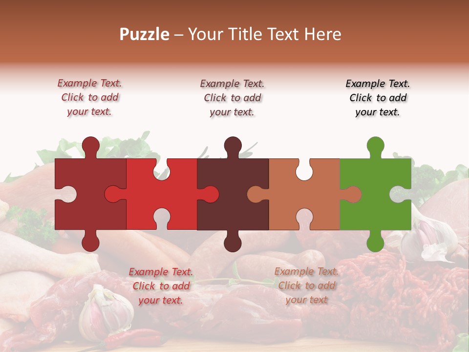 Smoked Portion Group Of Objects PowerPoint Template