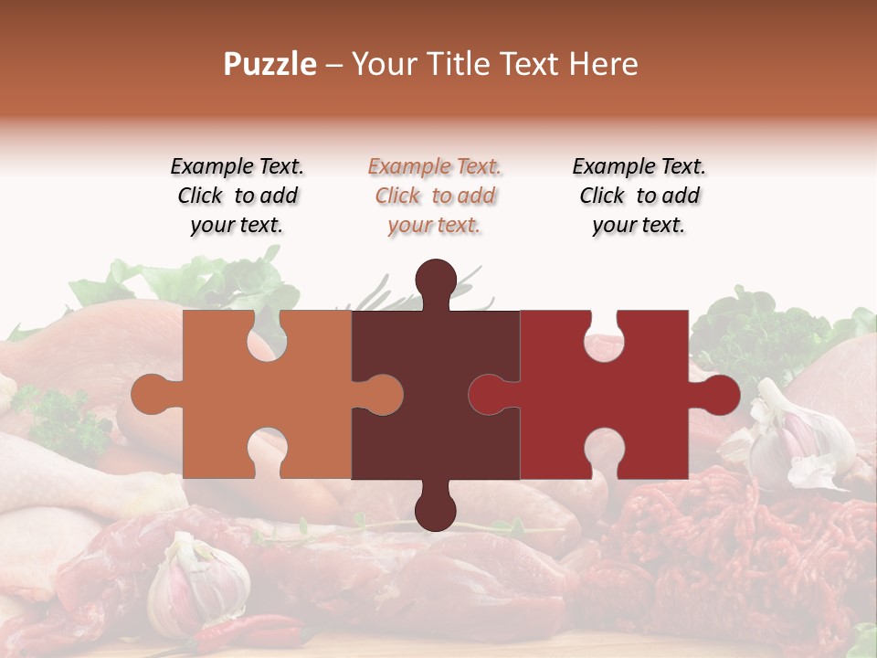 Smoked Portion Group Of Objects PowerPoint Template