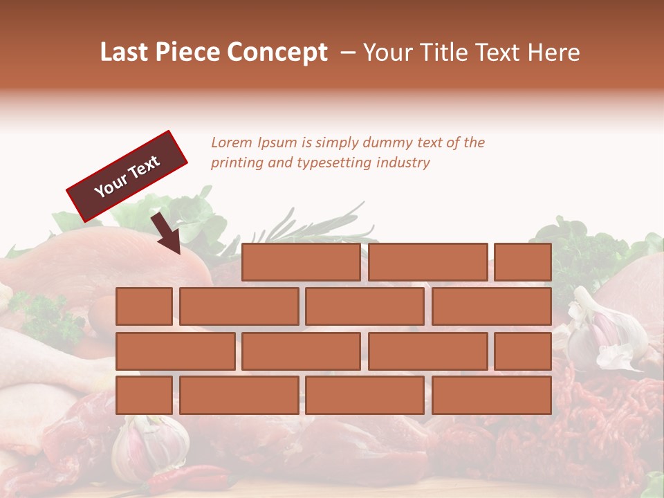 Smoked Portion Group Of Objects PowerPoint Template