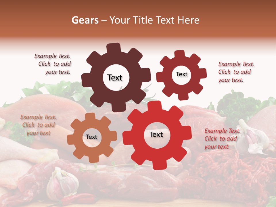 Smoked Portion Group Of Objects PowerPoint Template