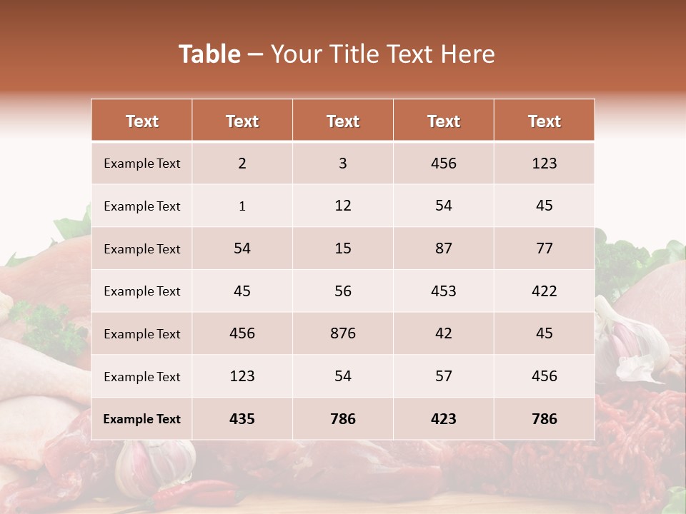 Smoked Portion Group Of Objects PowerPoint Template