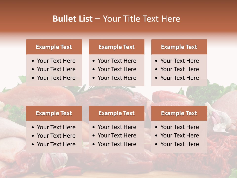 Smoked Portion Group Of Objects PowerPoint Template