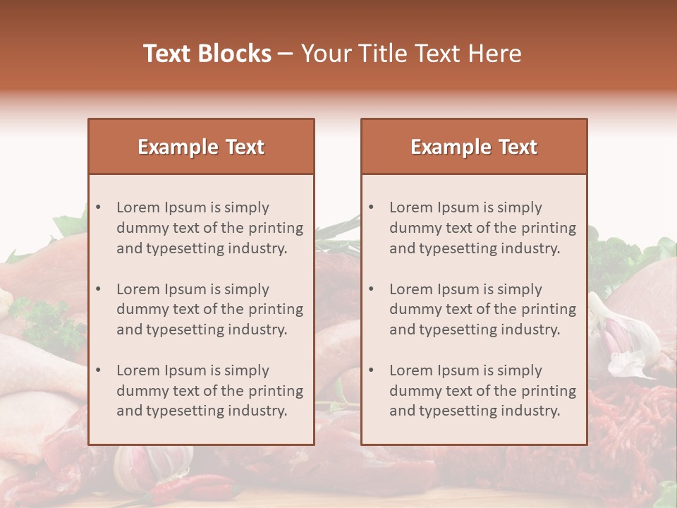 Smoked Portion Group Of Objects PowerPoint Template