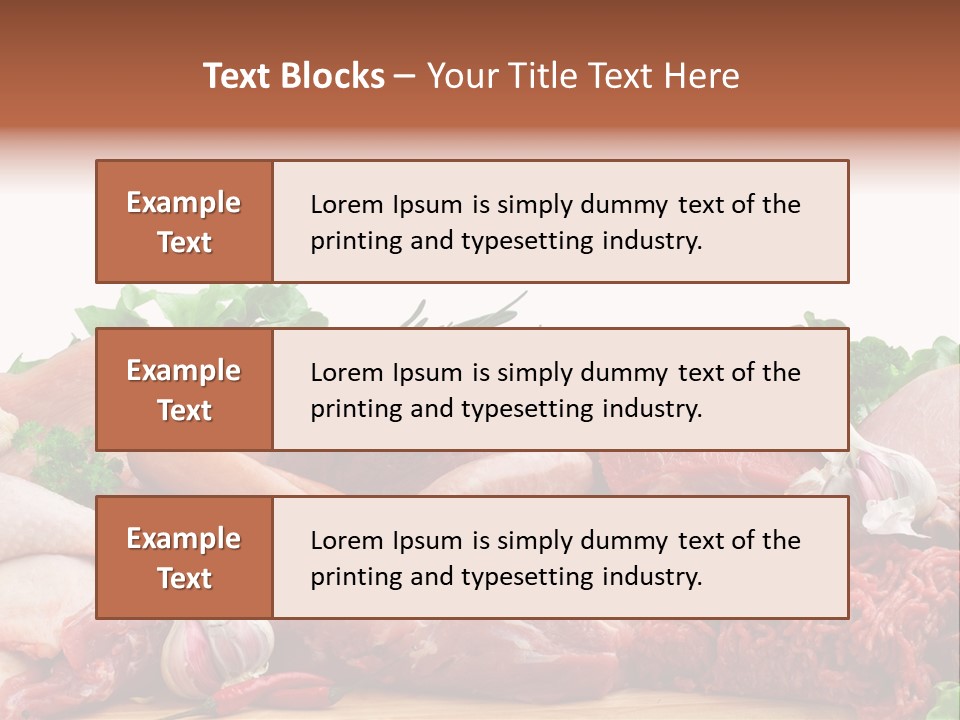 Smoked Portion Group Of Objects PowerPoint Template