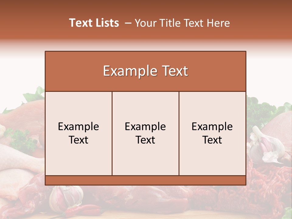 Smoked Portion Group Of Objects PowerPoint Template