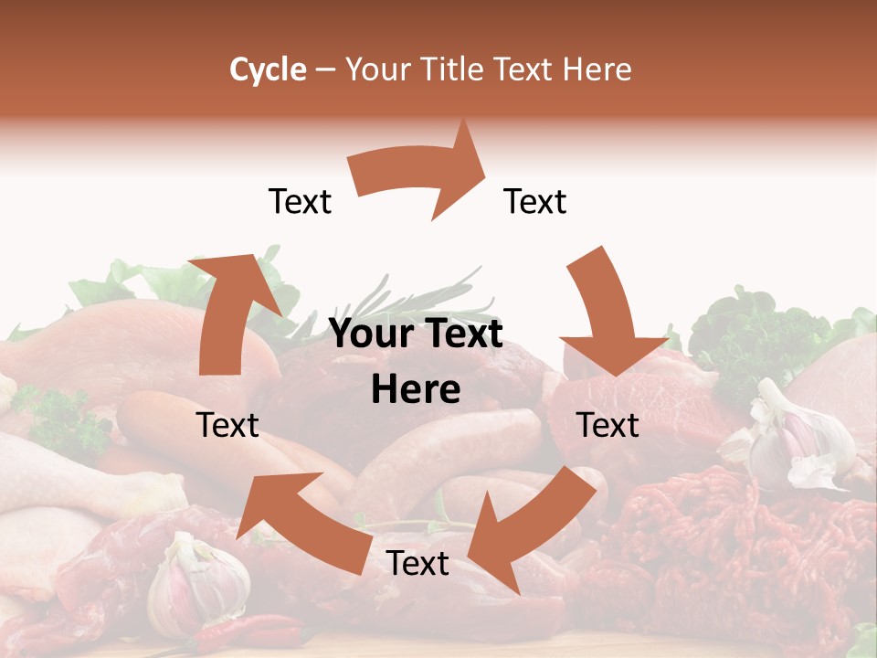Smoked Portion Group Of Objects PowerPoint Template