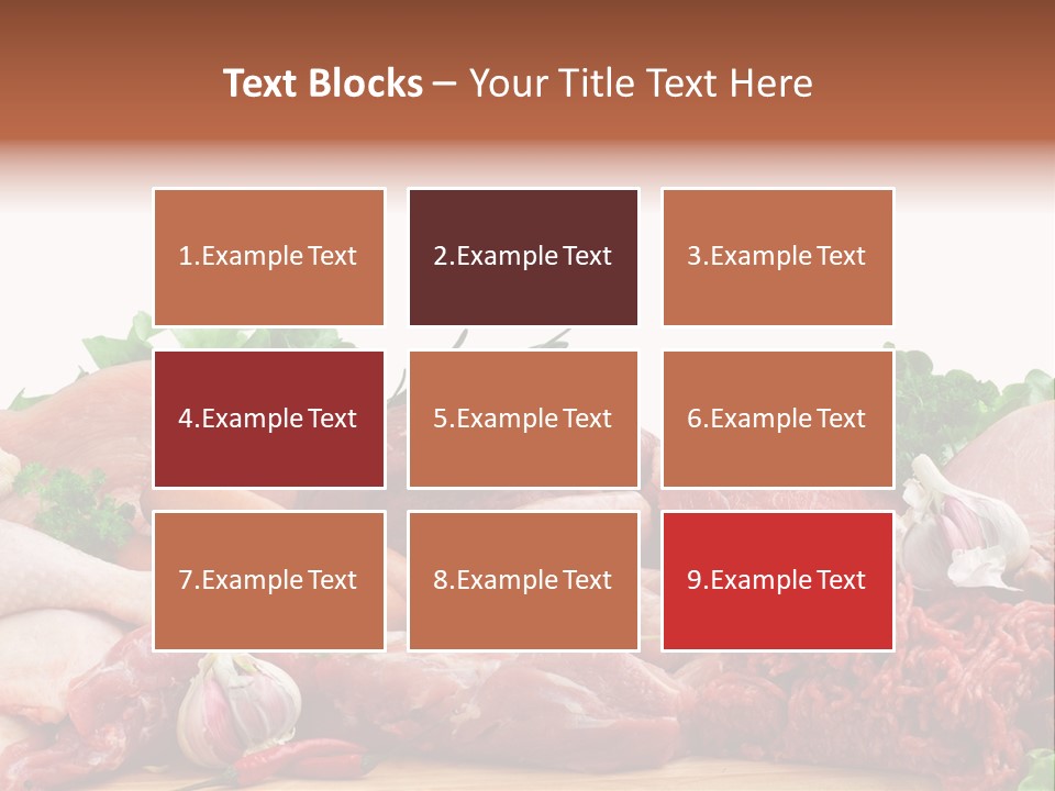 Smoked Portion Group Of Objects PowerPoint Template