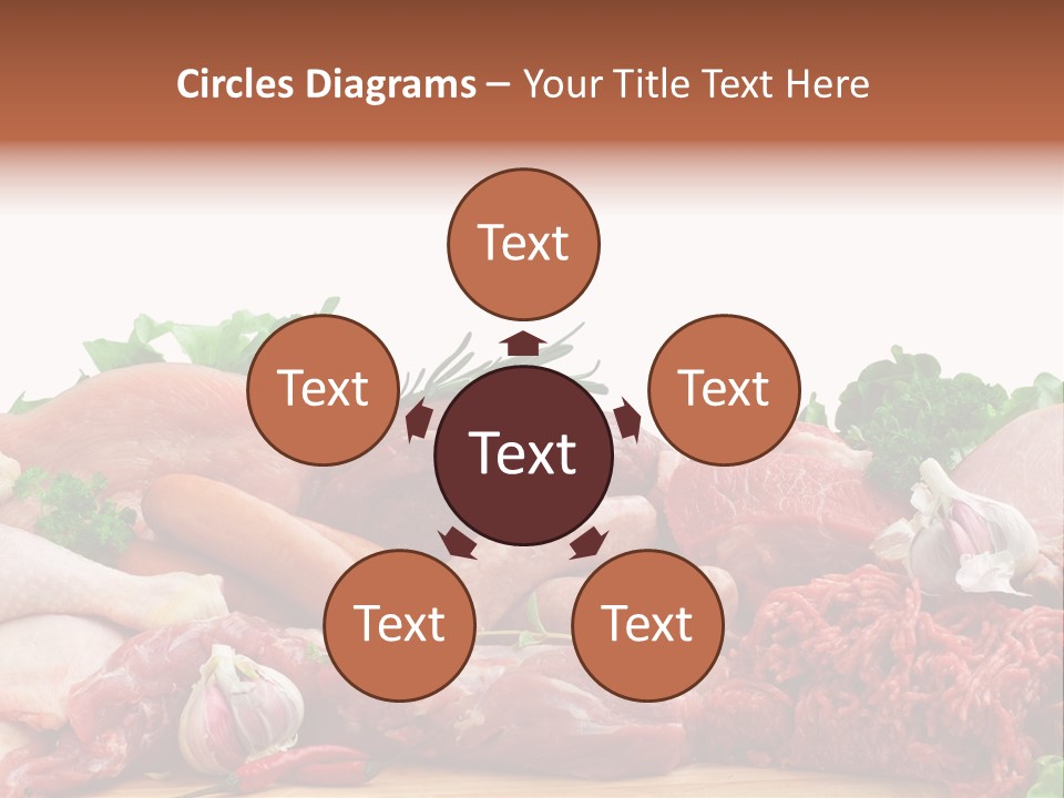 Smoked Portion Group Of Objects PowerPoint Template