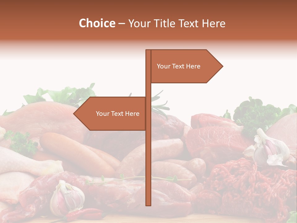 Smoked Portion Group Of Objects PowerPoint Template