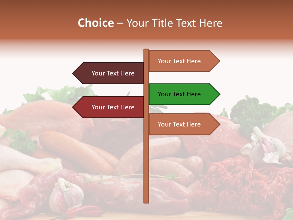 Smoked Portion Group Of Objects PowerPoint Template