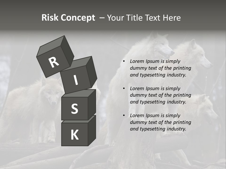 Dangerous Polar Arctic Wolf PowerPoint Template