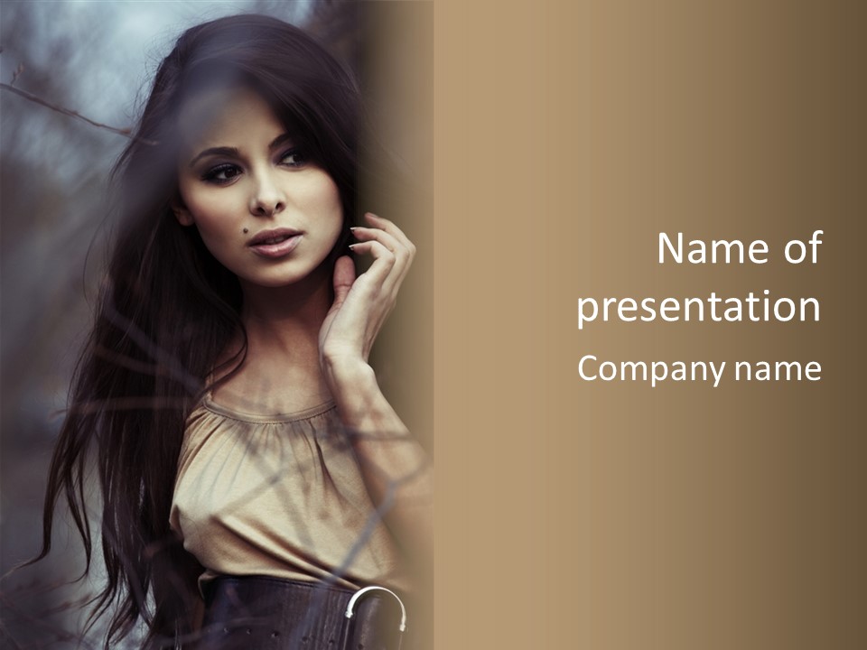 Female Cute Smile PowerPoint Template