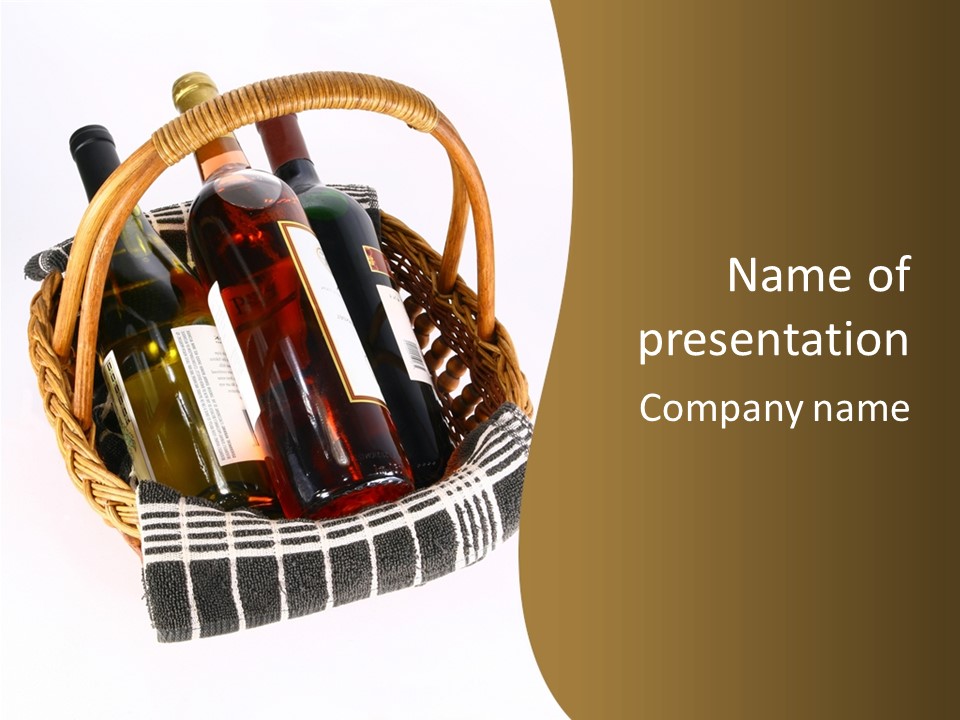 Food Drink Wine Bottle PowerPoint Template