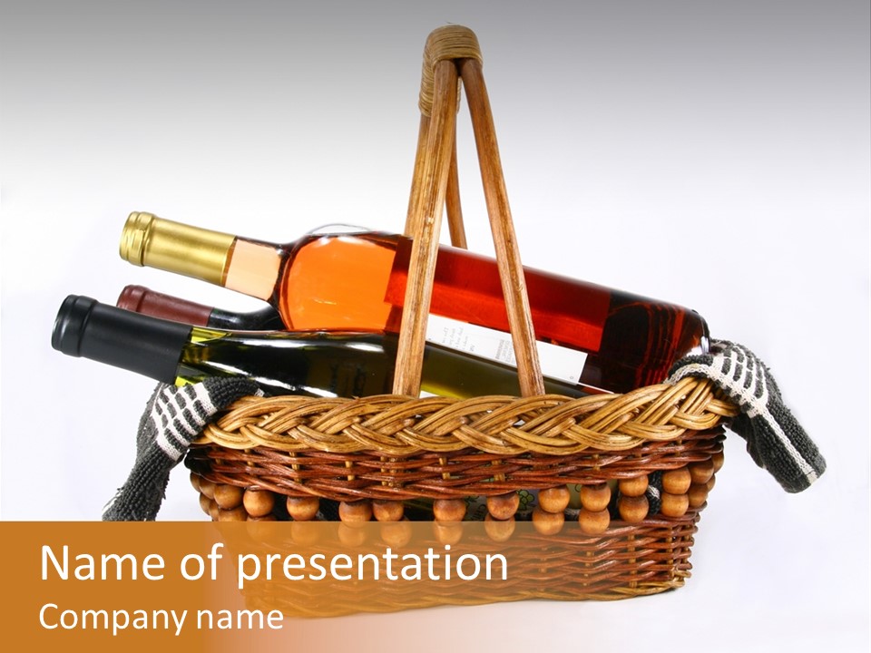 Winemaking Bottle Picnic PowerPoint Template