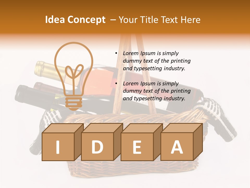 Winemaking Bottle Picnic PowerPoint Template