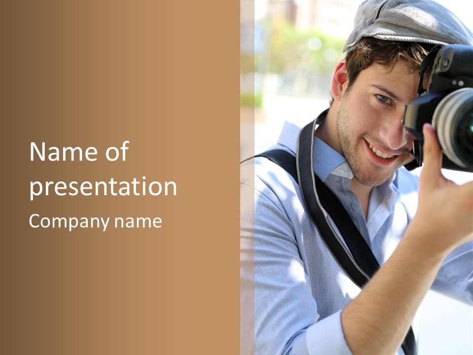 Photographer Creative Smiling PowerPoint Template