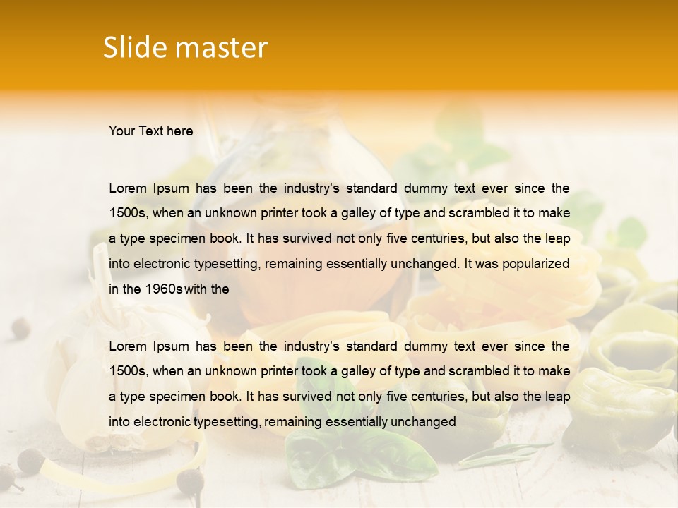 Tagliatelle Tortellini Nutrition PowerPoint Template