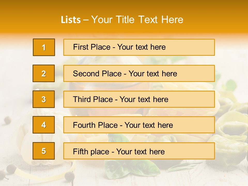 Tagliatelle Tortellini Nutrition PowerPoint Template