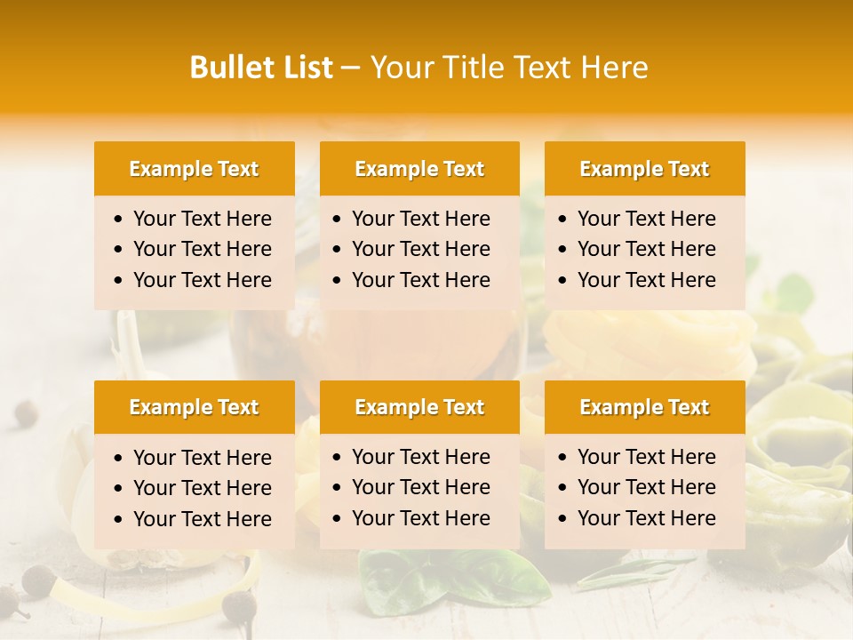 Tagliatelle Tortellini Nutrition PowerPoint Template