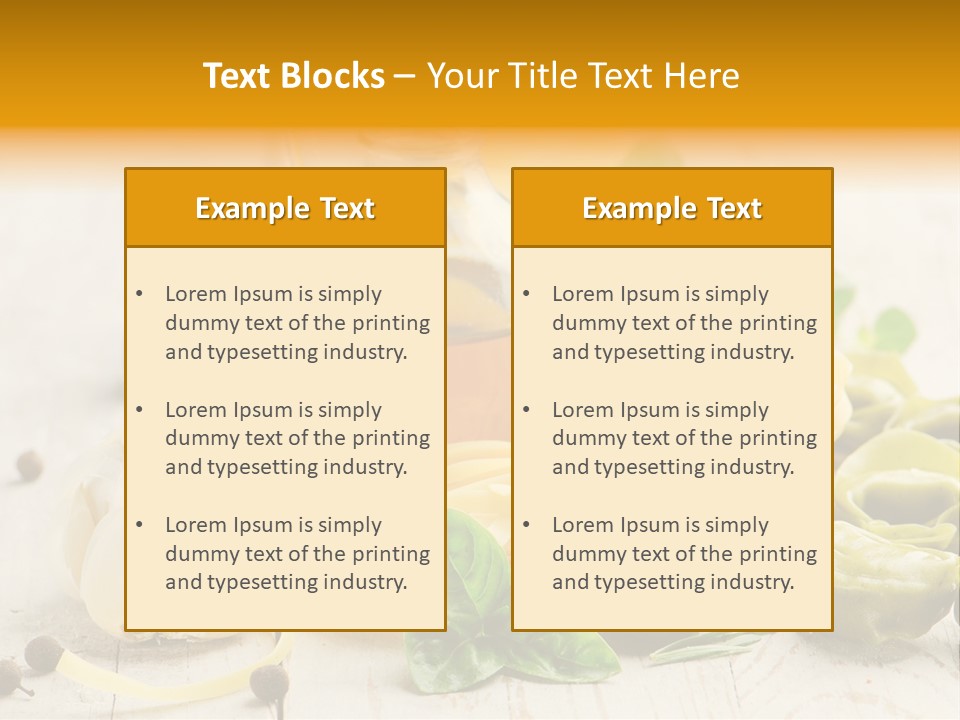 Tagliatelle Tortellini Nutrition PowerPoint Template