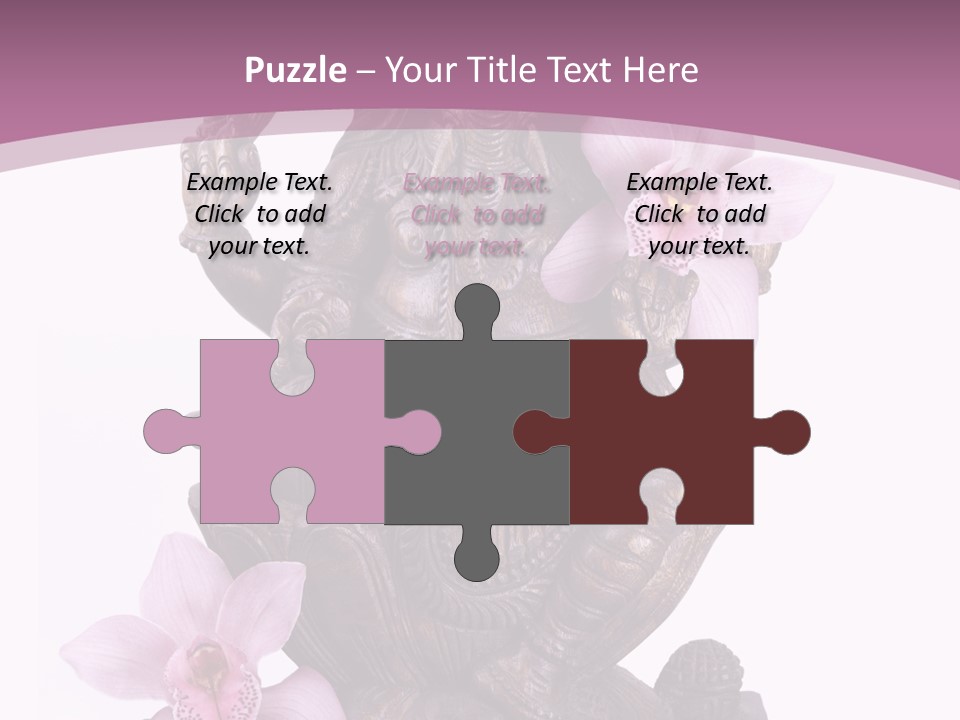 Fleur Bouddhisme Statue PowerPoint Template