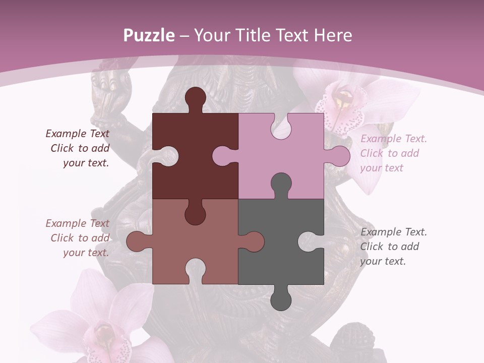 Fleur Bouddhisme Statue PowerPoint Template