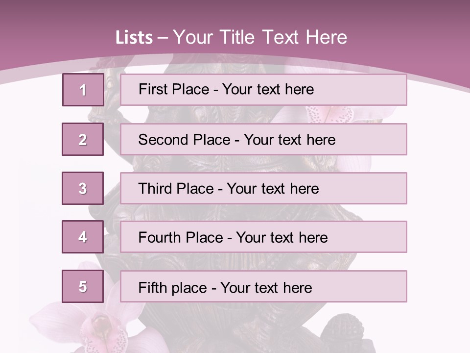 Fleur Bouddhisme Statue PowerPoint Template