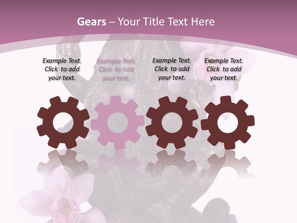 Fleur Bouddhisme Statue PowerPoint Template