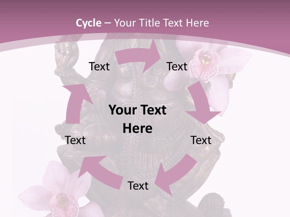 Fleur Bouddhisme Statue PowerPoint Template