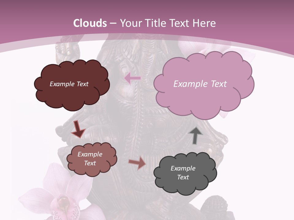 Fleur Bouddhisme Statue PowerPoint Template