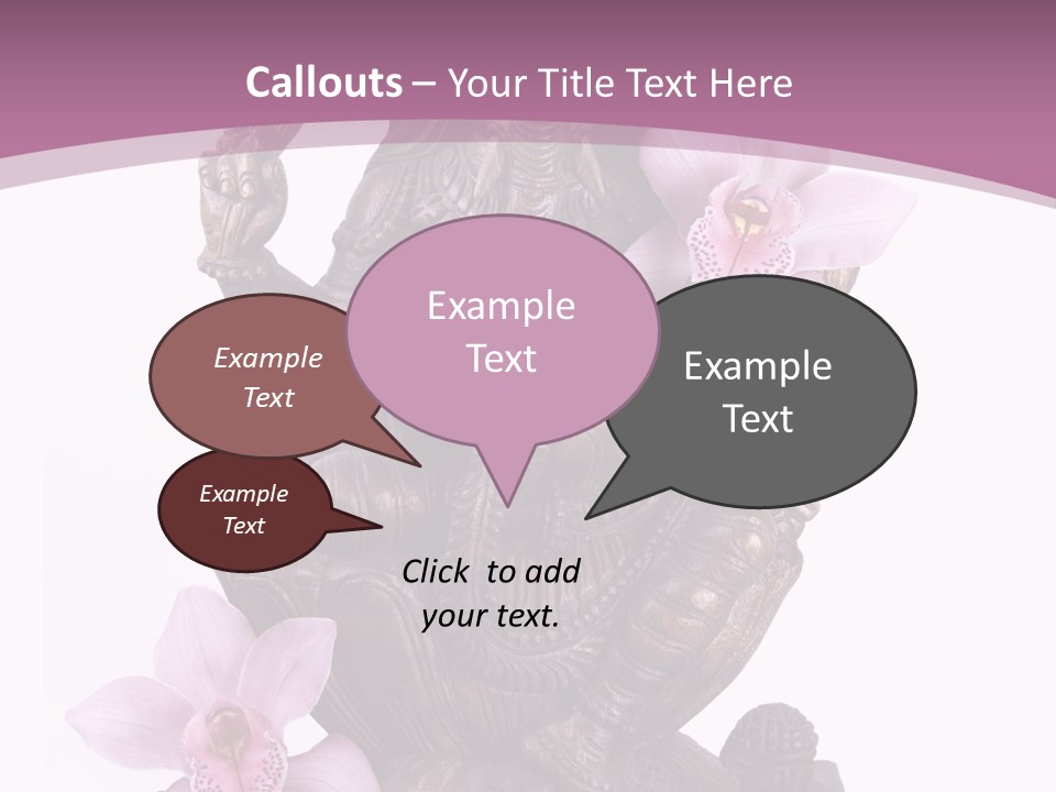 Fleur Bouddhisme Statue PowerPoint Template