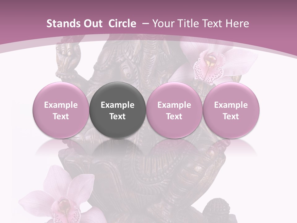Fleur Bouddhisme Statue PowerPoint Template