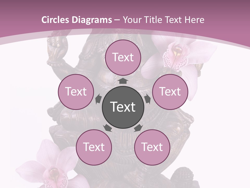 Fleur Bouddhisme Statue PowerPoint Template