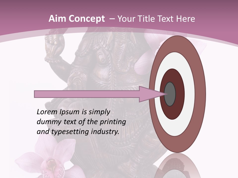 Fleur Bouddhisme Statue PowerPoint Template