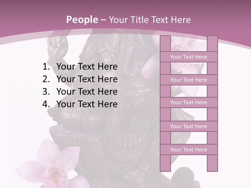Fleur Bouddhisme Statue PowerPoint Template