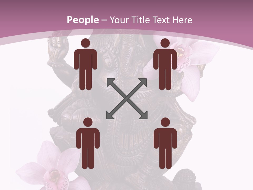 Fleur Bouddhisme Statue PowerPoint Template